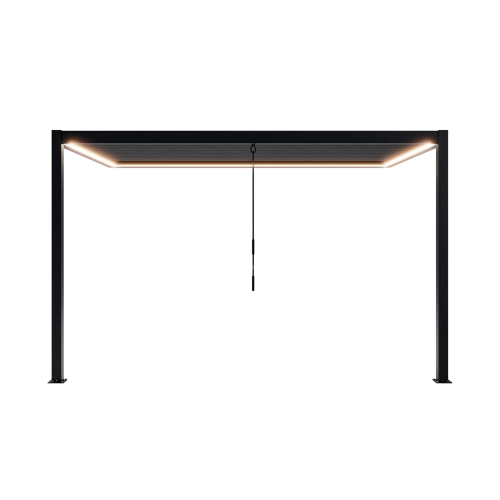 Przyścienna Pergola tarasowa aluminiowa NORDVIC Skyline LED Light - 3 x 4 m Antracyt